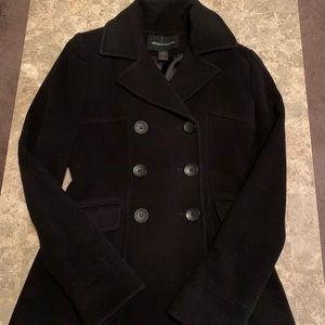 Black Fitted Petite Pea Coat